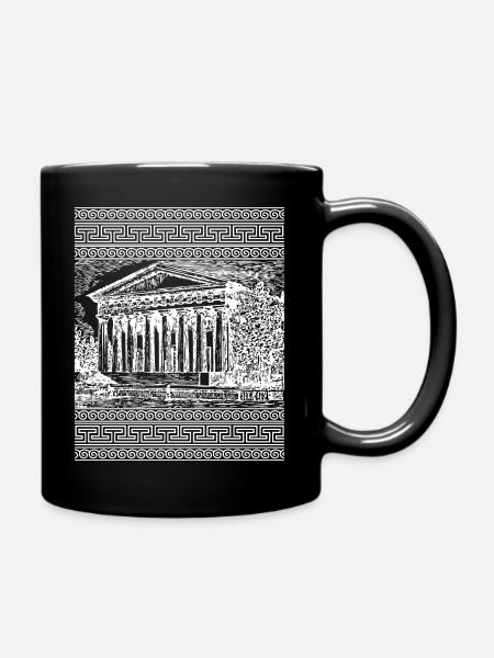 Temple de la Grèce antique Méandre grec - Mug uni - noir