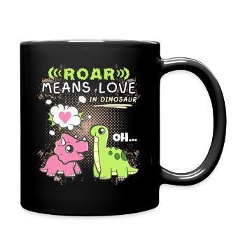 Couple de dinosaures, drôle de dire la Saint-Valentin - Mug uni - noir - Droite