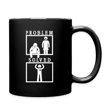 Problem Stick Figure Couple Relationship Lovers - Full Colour Mug - black - Right
