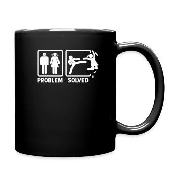 Problem Stick Figure Couple Relationship Lovers - Full Colour Mug - black - Right