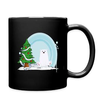 Christmas Polar Bear - T-Shirts und Sweatshirts - Tasse einfarbig - Schwarz - Rechts