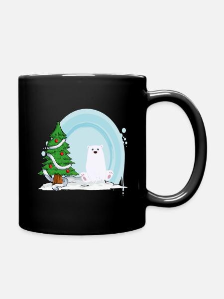 Christmas Polar Bear - T-shirts and Sweatshirts - Full Colour Mug - black