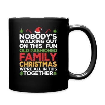 Pyjama de Noël familial à l’ancienne Noël laid - Mug uni - noir - Droite