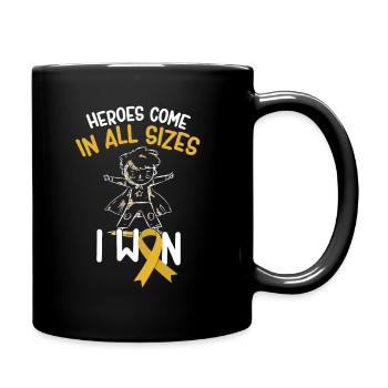 Les héros viennent dans toutes les tailles, les enfants Cancer - Mug uni - noir - Droite