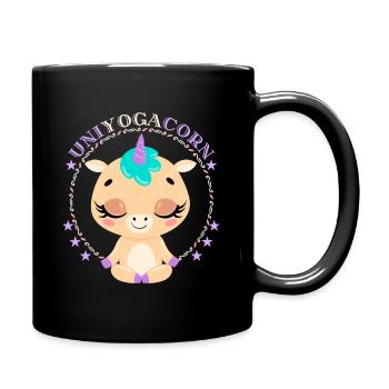 Licorne de yoga, licorne de yoga, dicton drôle - Mug uni - noir - Droite