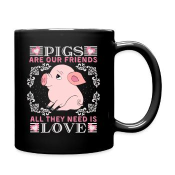 Pig, pig-piglet, funny saying with piglet - Full Colour Mug - black - Right