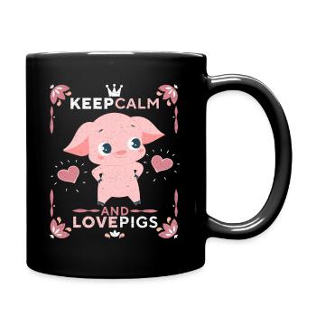 Piglet, pig, pig-piglet, funny saying - Full Colour Mug - black - Right