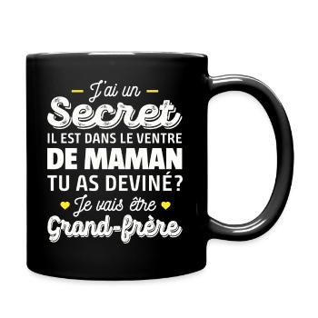 j ai un secret / je vais être grand-frère - Mug uni - noir - Droite