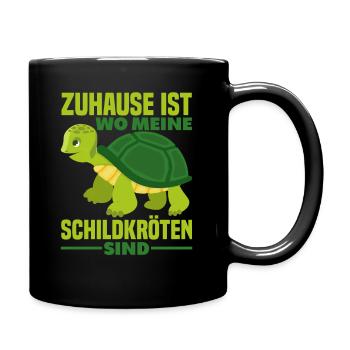 Schildkröte Spruch Haustier - Tasse einfarbig - Schwarz - Rechts