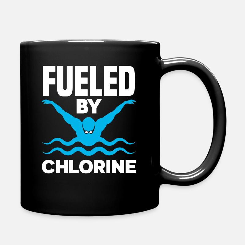 Lustiges Schwimmen Chlor Schwimmer Geschenk - Tasse einfarbig - Schwarz
