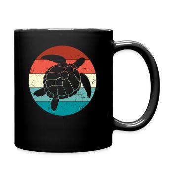 Tortue rétro - Mug uni - noir - Droite