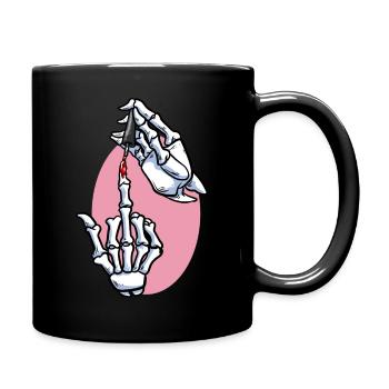 Nail Artist Skeleton Hands Nail Polish Nail Tech - Full Colour Mug - black - Right