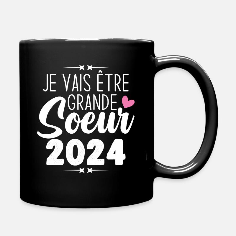 Je Vais Être Grande Sœur 2024, Annonce Grossesse - Mug uni - noir