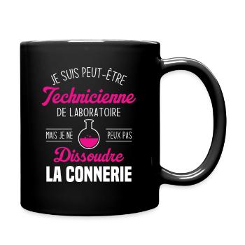 Je suis peut être technicienne de laboratoire - Mug uni - noir - Droite