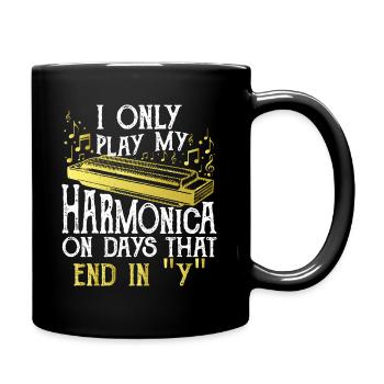I only Play My Harmonica on Days that End in Y - Full Colour Mug - black - Right