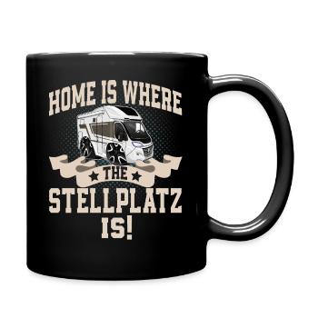 Camping Camper Campen - Tasse einfarbig - Schwarz - Rechts