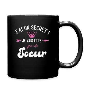 J'ai un secret je vais être grande sœur - Mug uni - noir - Droite