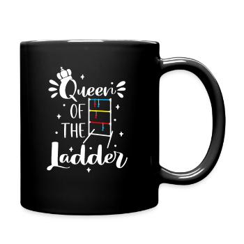 Queen Of The Ladder, Lustig Ladder Ball Champion - Full Colour Mug - black - Right
