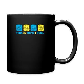 This Is How I Roll - Dreidel Menorah Hanukkah - Full Colour Mug - black - Right