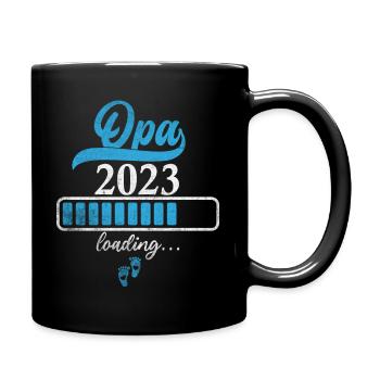 Ich werde Opa 2023 Loading Schwangerschaft - Tasse einfarbig - Schwarz - Rechts