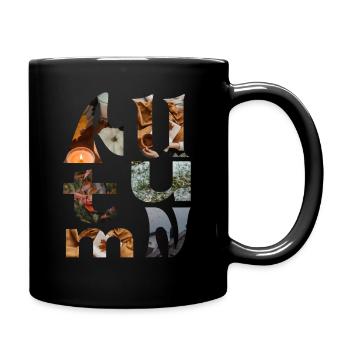 autumn | Herbst | Jahreszeit - Tasse einfarbig - Schwarz - Rechts