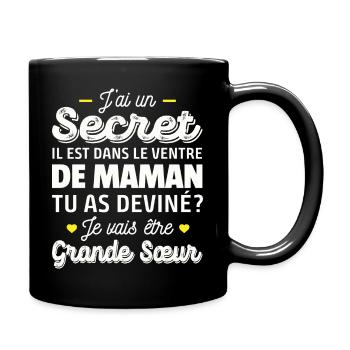 je vais être grande sœur / future grande soeur - Mug uni - noir - Droite