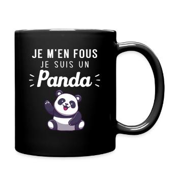 Je m'en fous je suis un panda Humour Cadeau - Mug uni - noir - Droite