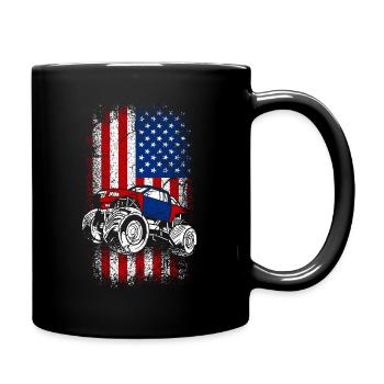 Usa drapeau américain Monster truck 4 juillet - Mug uni - noir - Droite