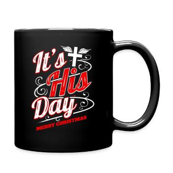 Christian C’est son jour Croix Joyeux Noël - Mug uni - noir - Droite