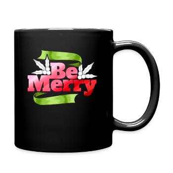 Be Merry Christmas The Mistletoe Christmas - Tasse einfarbig - Schwarz - Rechts