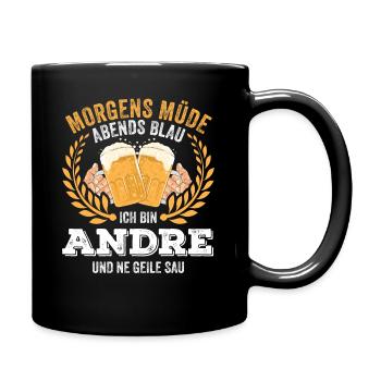 Andre Vorname Name Geburtstag Bier saufen - Tasse einfarbig - Schwarz - Rechts
