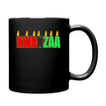 Afro American Candle Kinara Kwanzaa - Full Colour Mug - black - Right