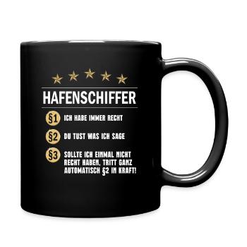 Hafenschiffer Paragraph - Tasse einfarbig - Schwarz - Rechts