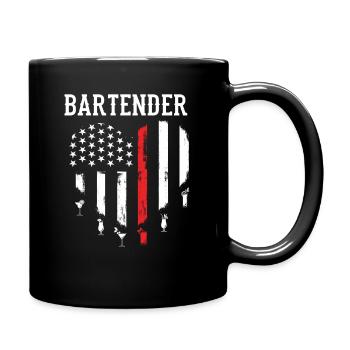 Bartender USA Flag Gift - Full Colour Mug - black - Right