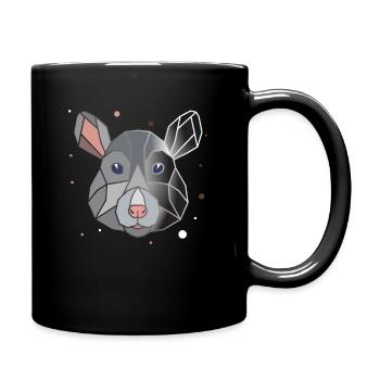 Ratte Polygon - Tasse einfarbig - Schwarz - Rechts