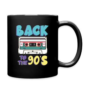 Back To The 90s Jahren Kassette Musik - Tasse einfarbig - Schwarz - Rechts
