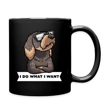 Sturer Rauhaardackel - Tasse einfarbig - Schwarz - Rechts