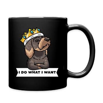 Sturer Rauhaardackel - Tasse einfarbig - Schwarz - Rechts