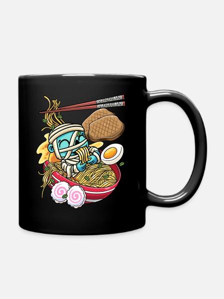 Kawaii Mumie Ramen Nudeln Japanisches Essen - Tasse einfarbig - Schwarz