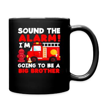 Feuerwehr Bruder Nachwuchs - Tasse einfarbig - Schwarz - Rechts