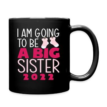 Ich Werde Eine Große Schwester - Tasse einfarbig - Schwarz - Rechts