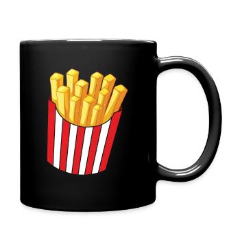 Pommes Frites Pommes Liebhaber Fast Food Fritte Ro - Tasse einfarbig - Schwarz - Rechts