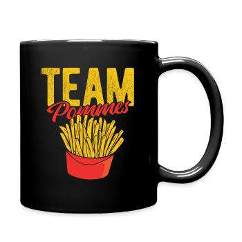Team Pommes French Fries Crew Pommes Frites Gesche - Tasse einfarbig - Schwarz - Rechts