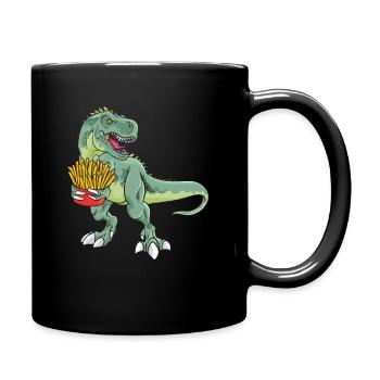 Pommesaurier Pommes Frites Dinosaurier T Rex Fritt - Tasse einfarbig - Schwarz - Rechts