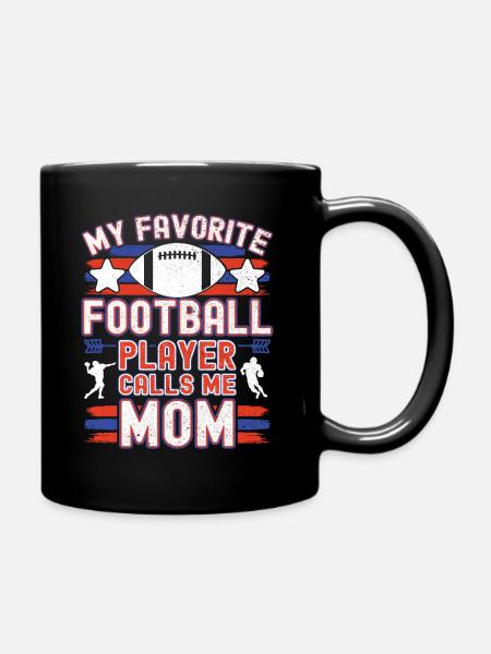 American Football Mama Mutter Mom Fußballspieler - Tasse einfarbig - Schwarz