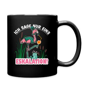 Flamingo Party Mädelsabend Spruch Geschenk - Tasse einfarbig - Schwarz - Rechts