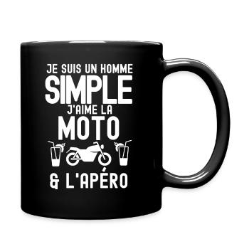 moto et apéritif 2 - Mug uni - noir - Droite