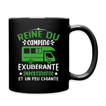 La Reine Du Camping Campeuse Cadeau Campeur Femme - Mug uni - noir - Droite