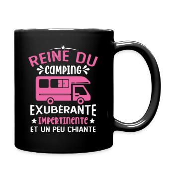 La Reine Du Camping Campeuse Cadeau Campeur Femme - Mug uni - noir - Droite