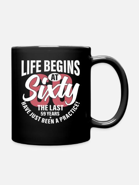 la vie commence à soixante ans - Mug uni - noir